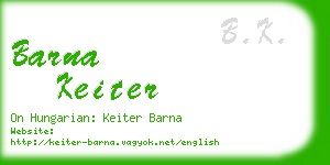 barna keiter business card